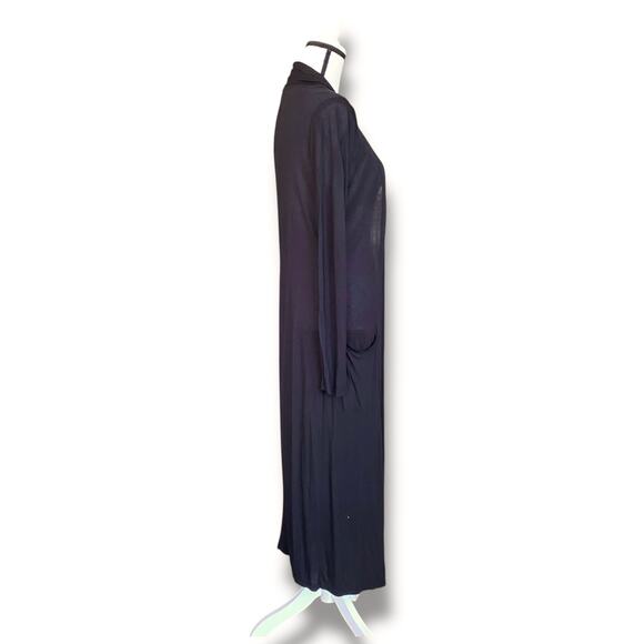 Revolve FRAME Long Line Duster Cardigan Fits Sz XS/S Black Fitted Long Sleeves - Picture 7 of 8